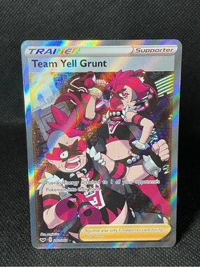 202/202 Team Yell Grunt Pokemon Sword Shield Trainer Supporter Alt Art Card
